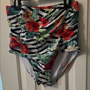 Floral High-Waisted Bikini Bottom